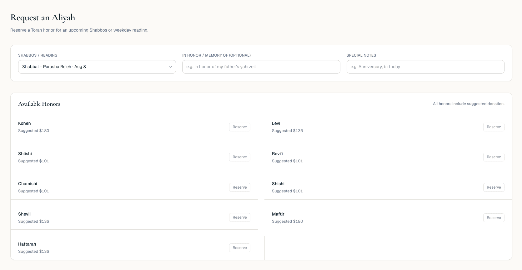 GabbaiPro yahrzeit and aliyah workflow